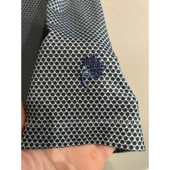 Peter Millar Mens Large Summer Comfort Polo Shirt Pickleball Paddle Print Green - Picture 2 of 7